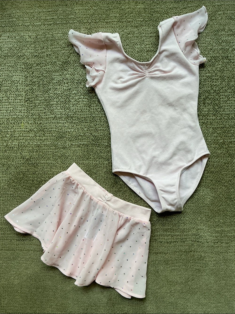 Bloch Girls' -Sz 2-4T- Baby Pink Ballet Leotard with Matching Sparkle Tulle Skir - Picture 6 of 13